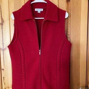 Red boiled wool vest